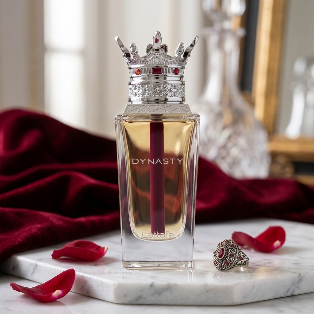 Perfume Dynasty Eau de Parfum Lattafa em frasco elegante para uso pessoal