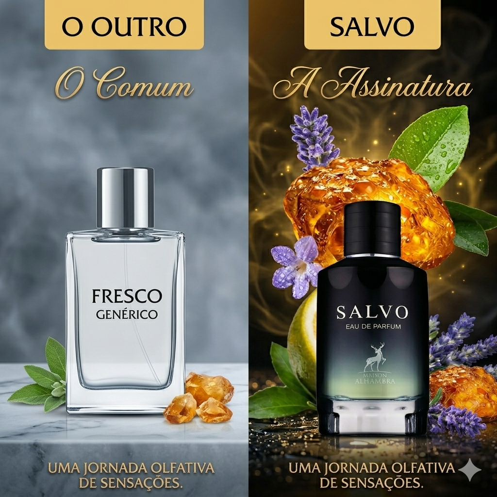 Frasco de Eau de Parfum Salvo Maison Alhambra Original da Luxos do Oriente, com design elegante e rótulo detalhado.