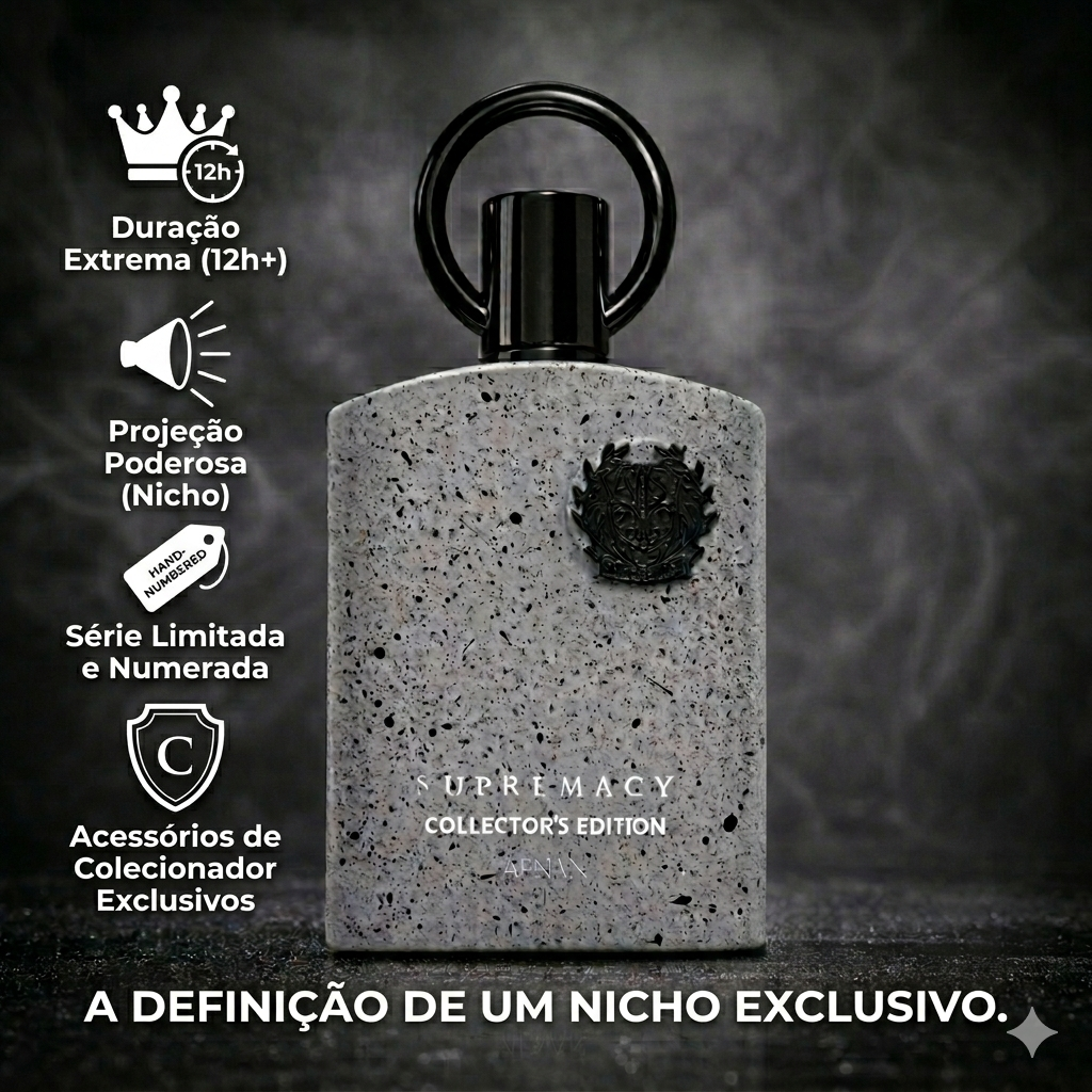 Supremacy Collector’s Edition by Afnan Original, showcasing an elegant bottle design with intricate detailing.