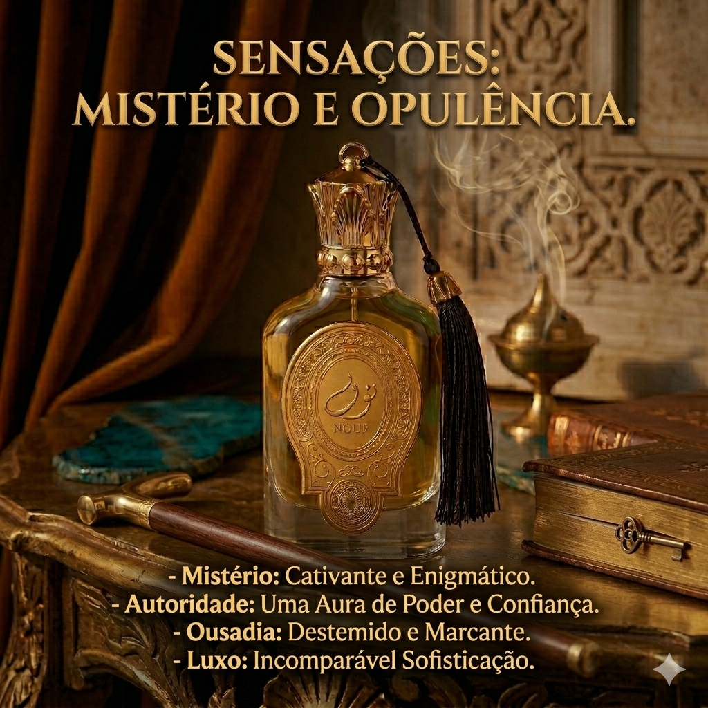 Frasco de perfume Nouf Eau de Parfum Paris Corner Original da Luxos do Oriente, com design elegante e rótulo visível.