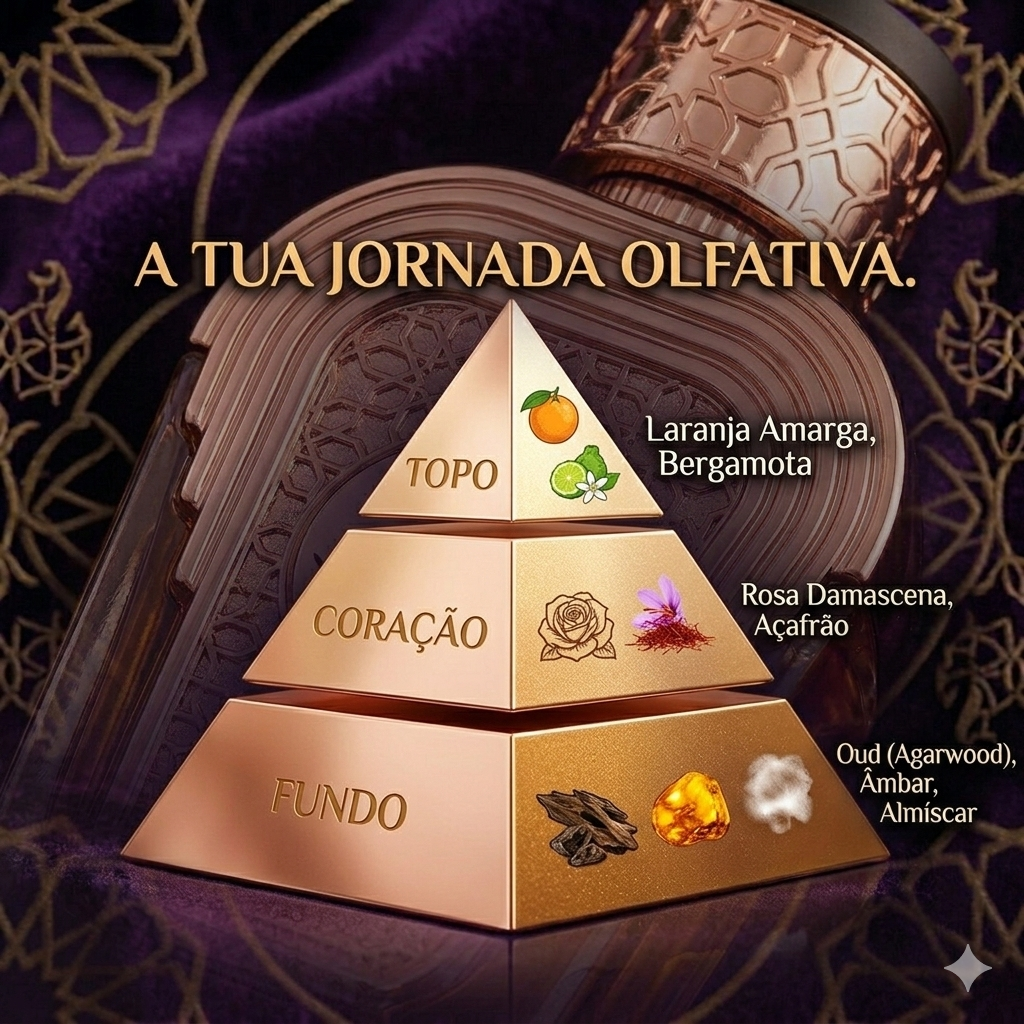 Frasco de Eau de Parfum Watani Al Wataniah, perfume original Luxos do Oriente, com design elegante e rótulo distintivo.