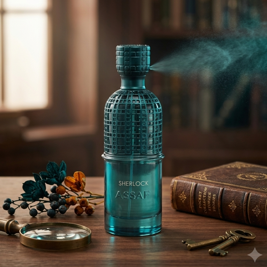 Perfume Sherlock Eau de Parfum Luxos do Oriente com embalagem elegante e frasco preto, ideal para ocasiões especiais.