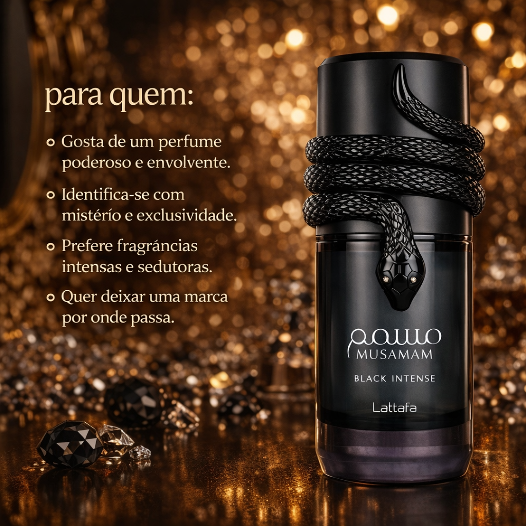 Musamam Black Intense - Lattafa Original – Eau de Parfum - Luxos do Oriente 