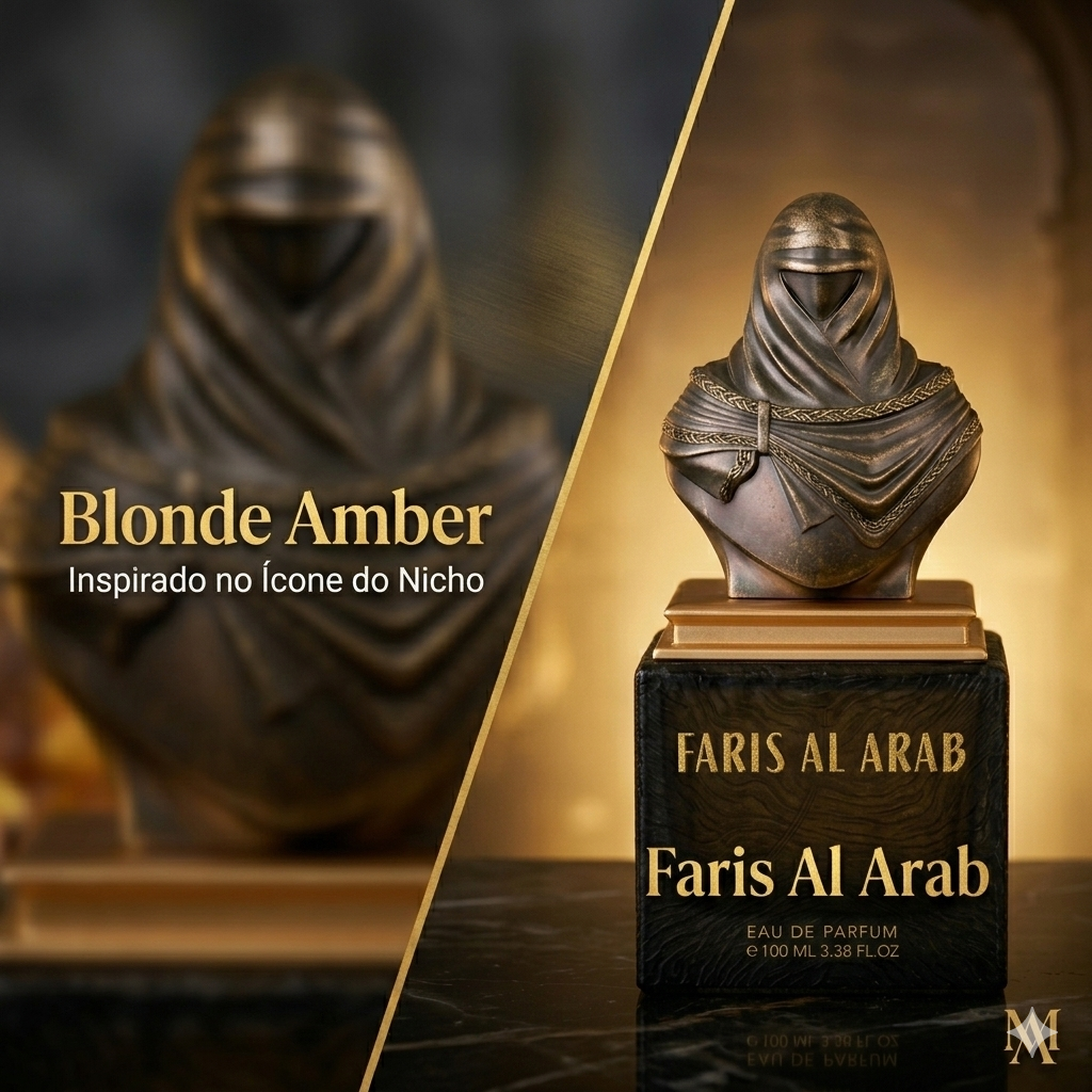 Faris Al Arab Eau de Parfum bottle by Maison Asrar with elegant design and intricate detailing against a soft background.