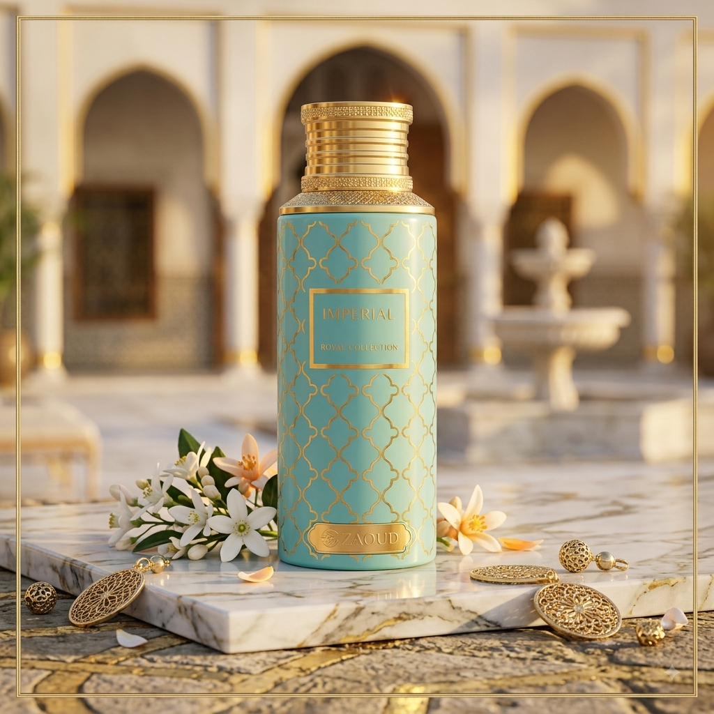 Perfume Imperial Eau de Parfum da Maison Asrar, frasco elegante com detalhes dourados e rótulo, ideal para ocasiões especiais.