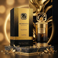 Frasco de perfume Momento Liquid Gold - Extrait de Parfum da Riiffs, com embalagem elegante e design sofisticado.