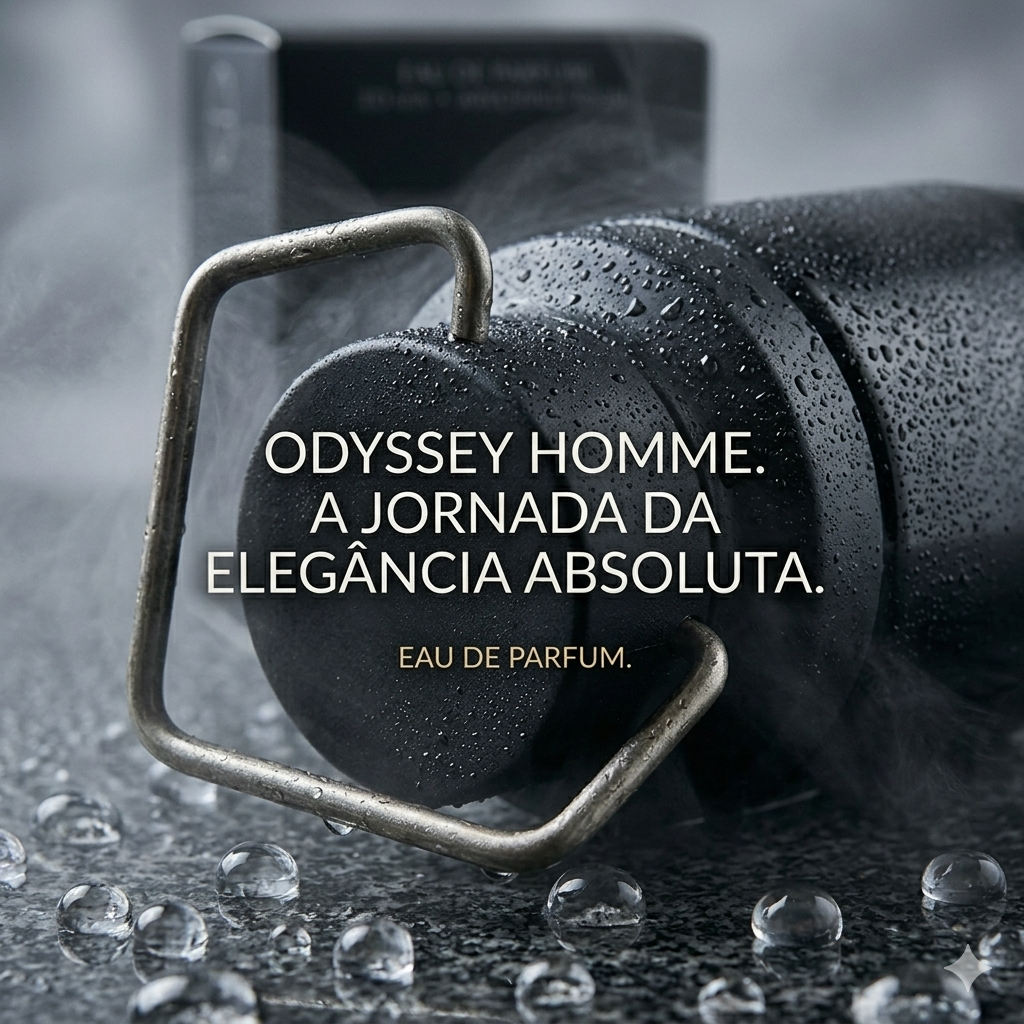 Frasco de perfume Odyssey Homme - Eau de Parfum, Armaf Original, com design elegante e rótulo distintivo, para homens sofisticados.