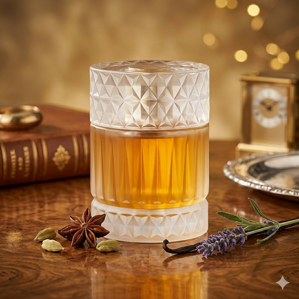 Frasco de perfume Sharaf Divine Zimaya Original da Luxos do Oriente, com design elegante e detalhes dourados.