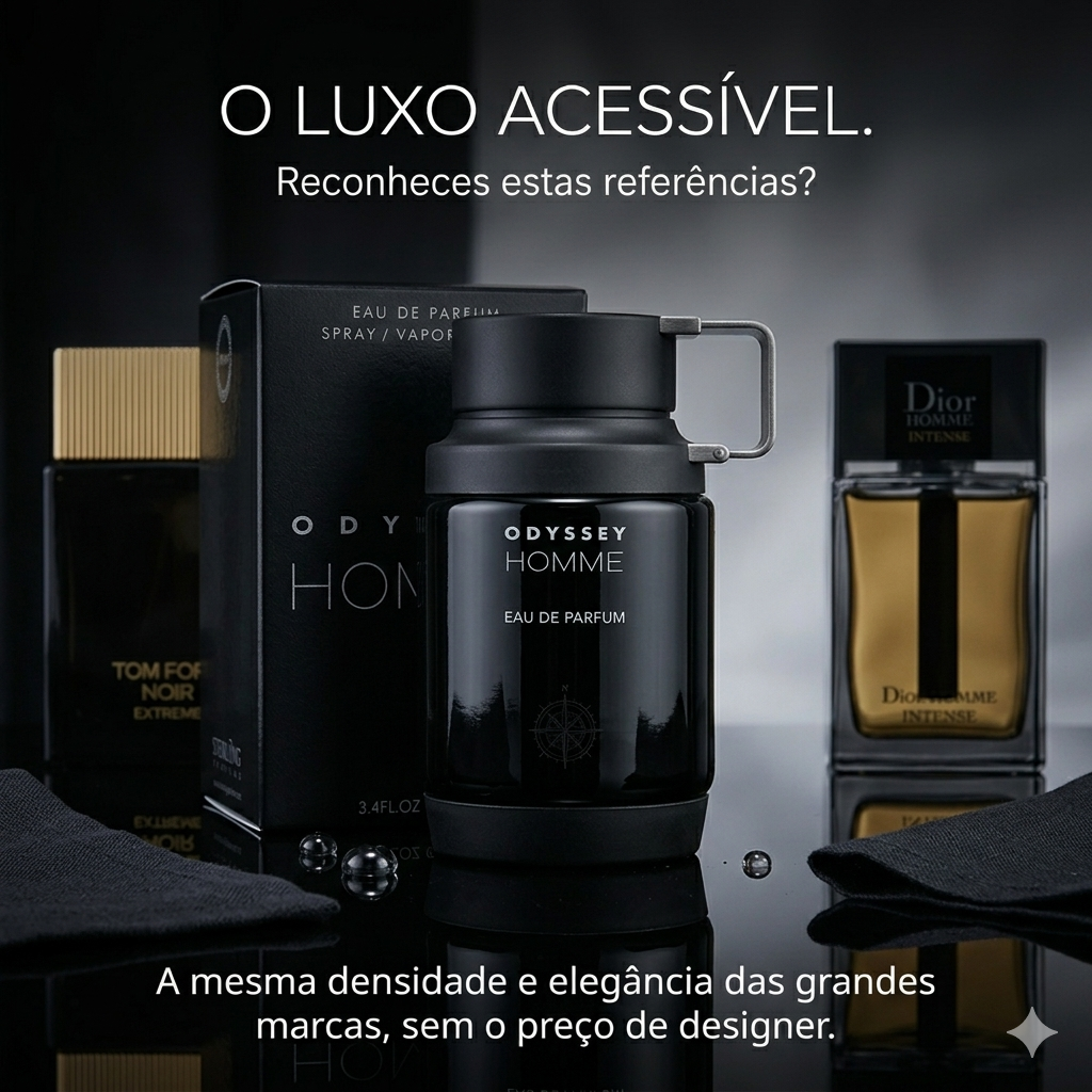 Odyssey Homme - Eau de Parfum Armaf Original, frasco elegante com design clássico para homens sofisticados.