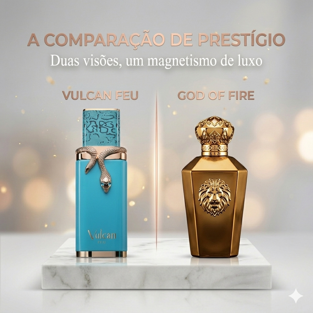 Vulcan Feu – French Avenue Original de Oud de Ouro, fragrância com notas quentes e sofisticadas, embalagem elegante.