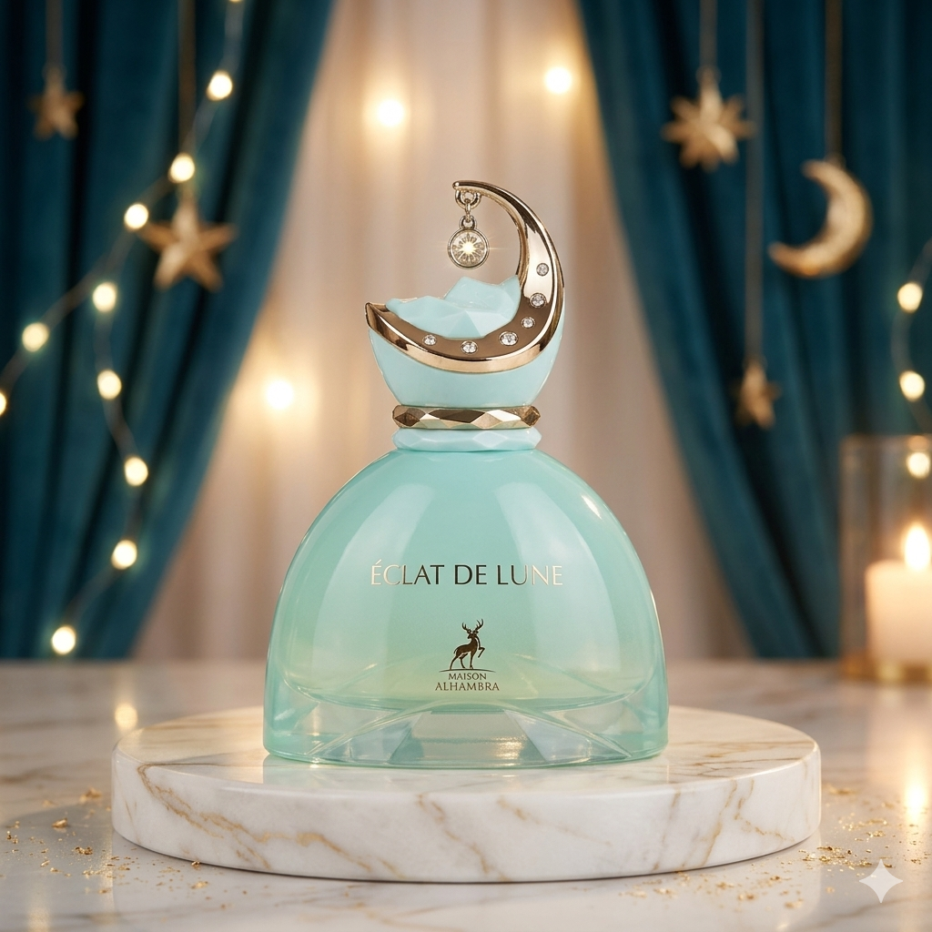 Frasco de perfume Éclat de Lune da Maison Alhambra Original, com design elegante para Eau de Parfum Luxos do Oriente.