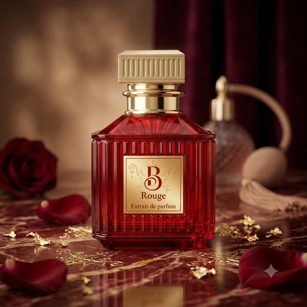 Frasco de perfume Barakkat Rouge 540 Extrait de Parfum da Fragrance World, com embalagem elegante e design sofisticado.