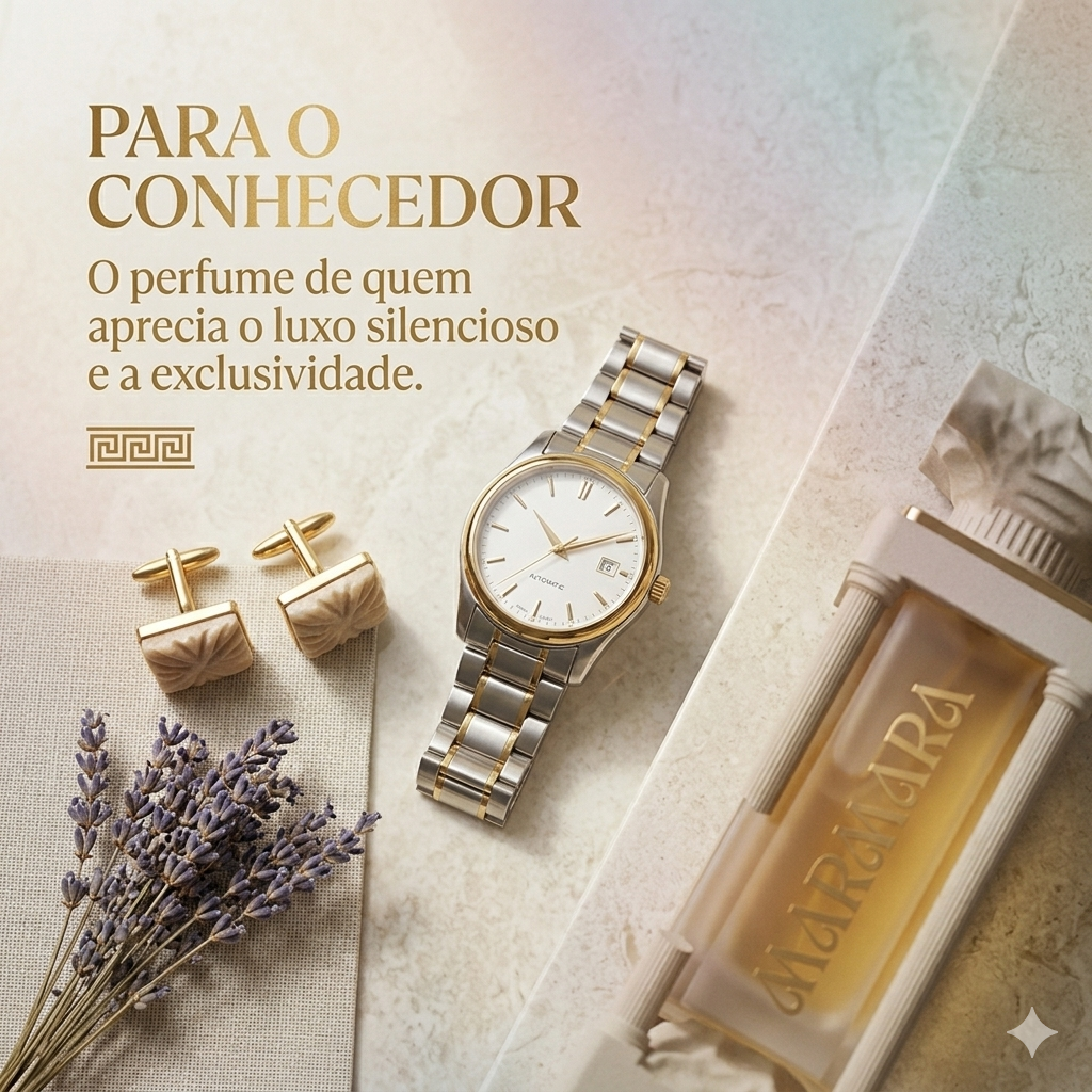 Frasco de perfume Marmara Extrait de Parfum French Avenue da Luxos do Oriente, com design elegante e detalhes dourados.