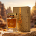 Perfume Atlas Canyon Eau de Parfum da Lattafa, frasco elegante com detalhes dourados e fragrância aromática, visual sofisticado.