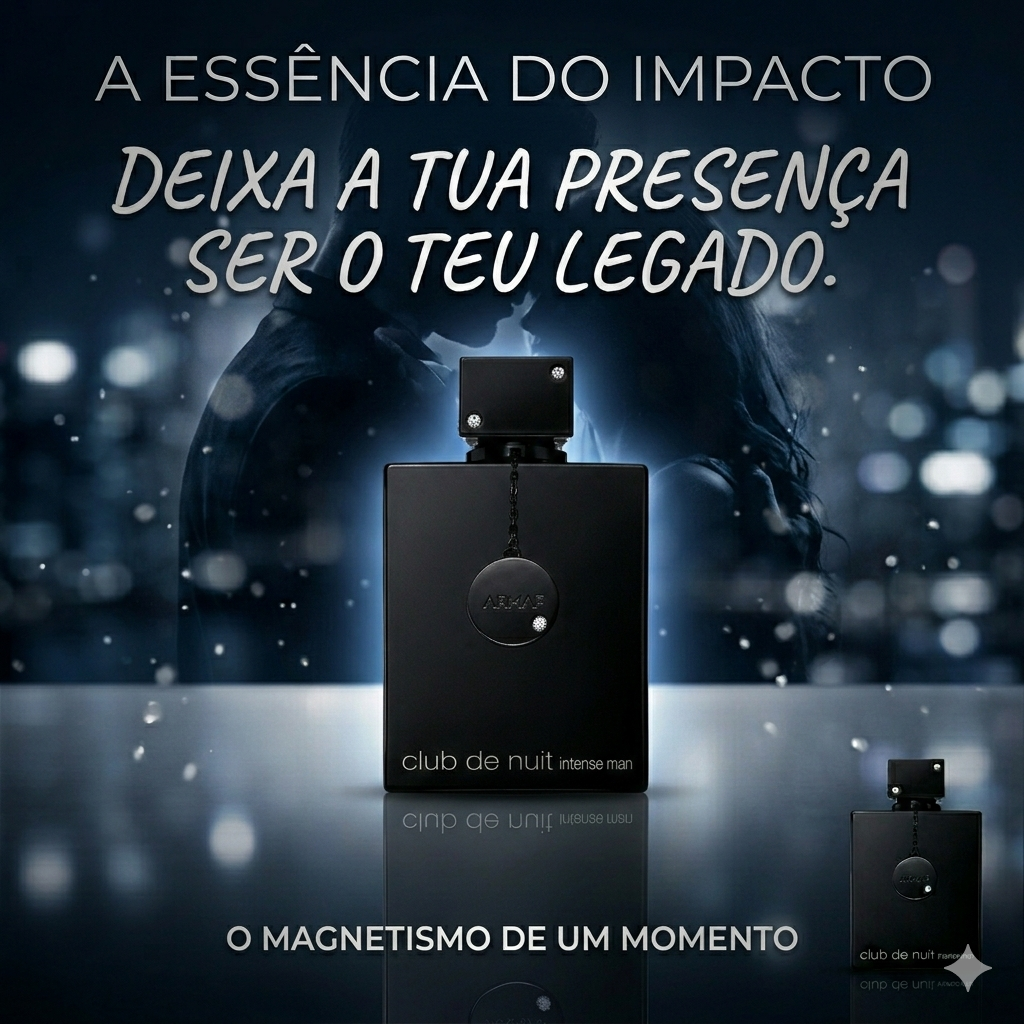 Club de Nuit Intense Man by Armaf, a sleek black bottle with a bold design, showcasing the EDT fragrance for men.