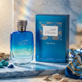 Frasco de perfume Hawas Nautilus de Rasasi, Eau de Parfum, com design elegante e detalhes sofisticados.