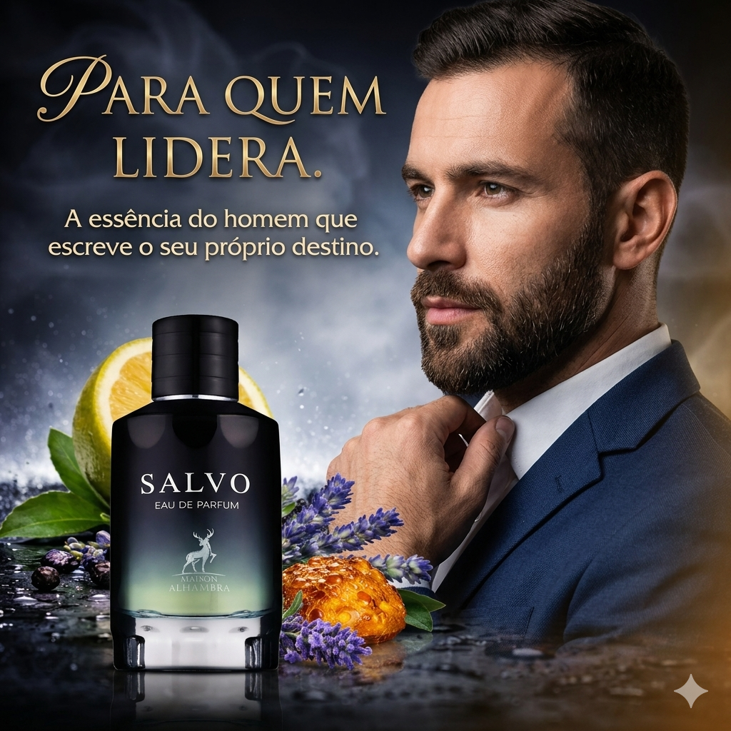 Frasco de Eau de Parfum Salvo Maison Alhambra Original da Luxos do Oriente, com design elegante e detalhes refinados