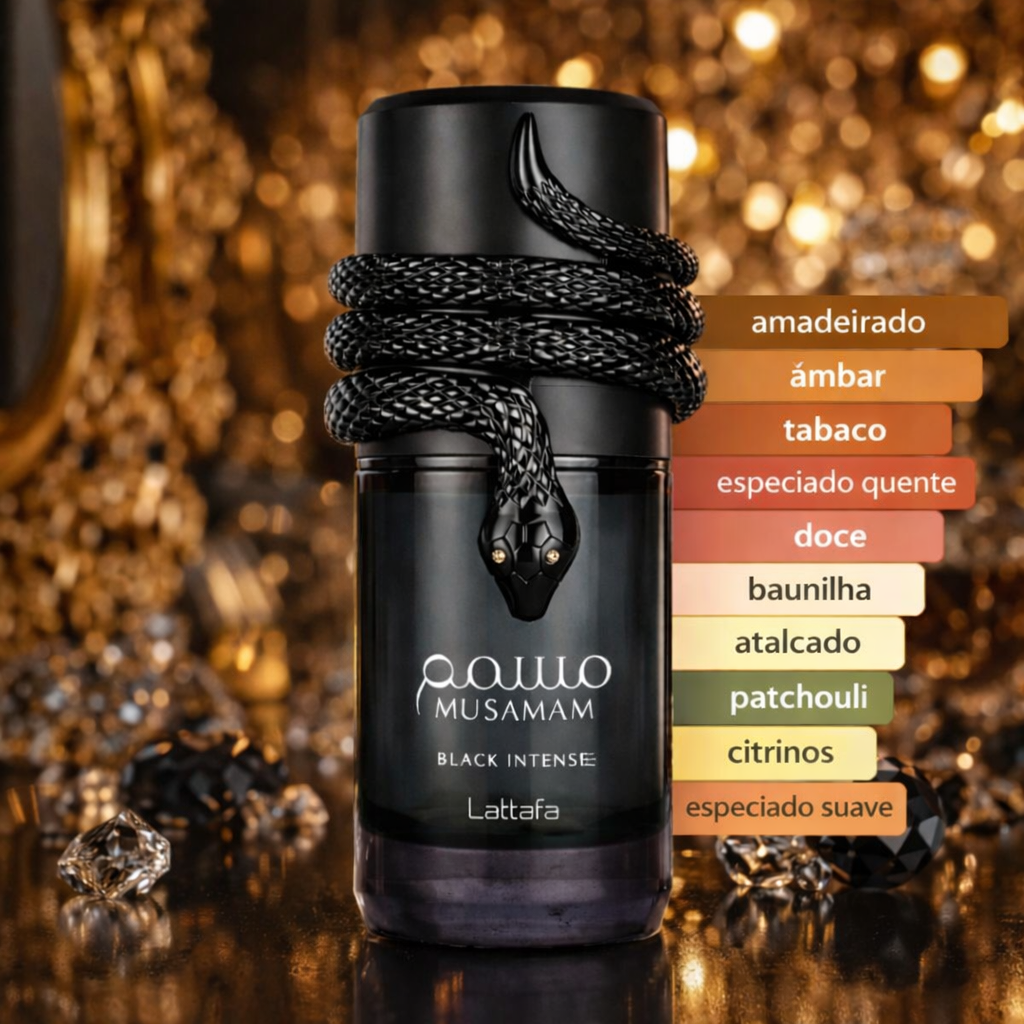 Musamam Black Intense - Lattafa Original – Eau de Parfum - Luxos do Oriente 