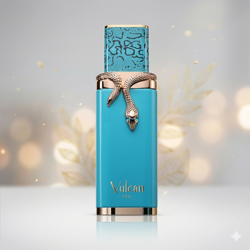 Vulcan Feu – French Avenue Original, perfume Oud de Ouro, frasco elegante com detalhes dourados e fragrância sofisticada.
