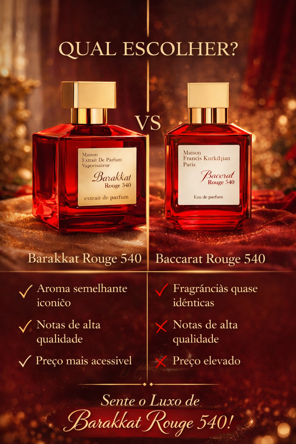 Barakkat Rouge 540 -  Extrait de Parfum - Fragrance World Original - Luxos do Oriente 