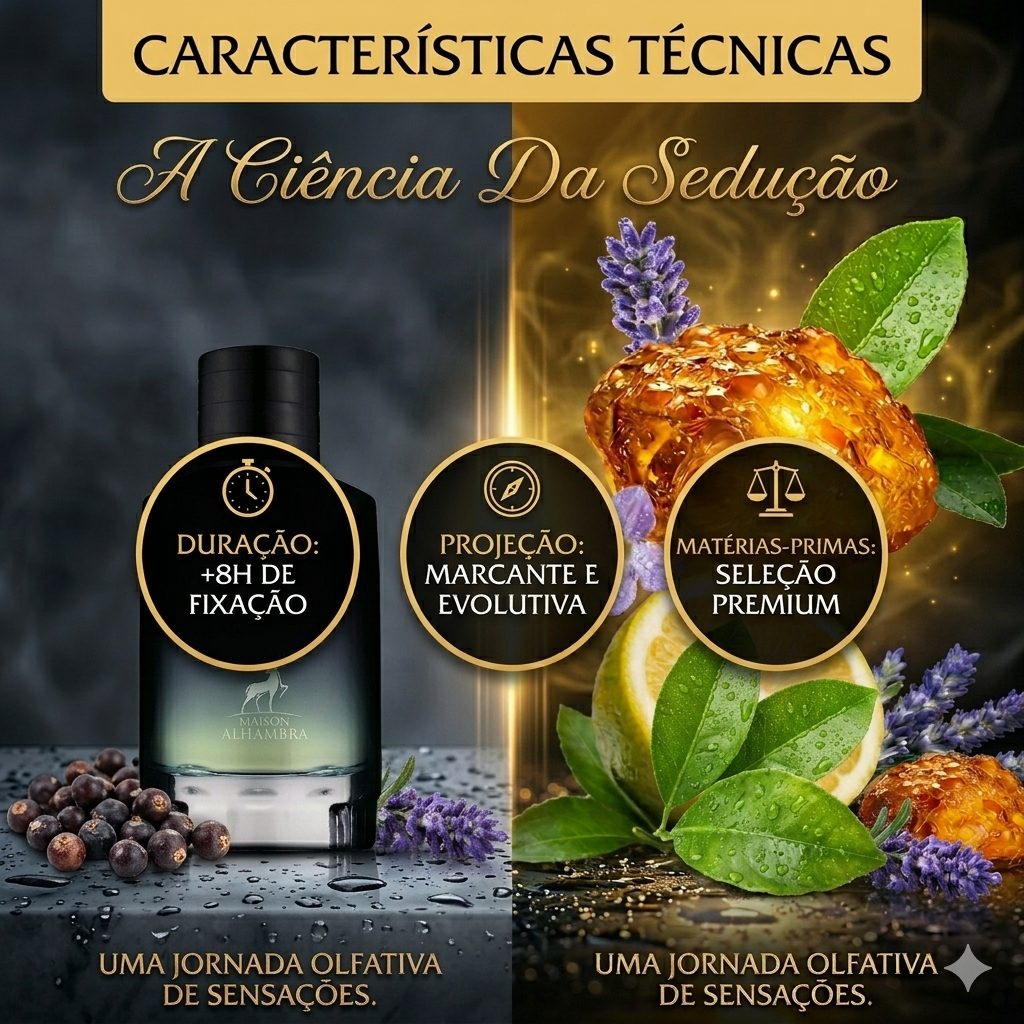Perfume Salvo Maison Alhambra Original da Luxos do Oriente, frasco de Eau de Parfum com design elegante e detalhes dourados.