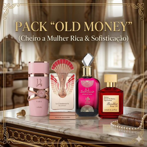 Conjunto de frascos decantados "Old Money" da Luxos do Oriente, aromas sofisticados para mulher elegante, 4x5ml