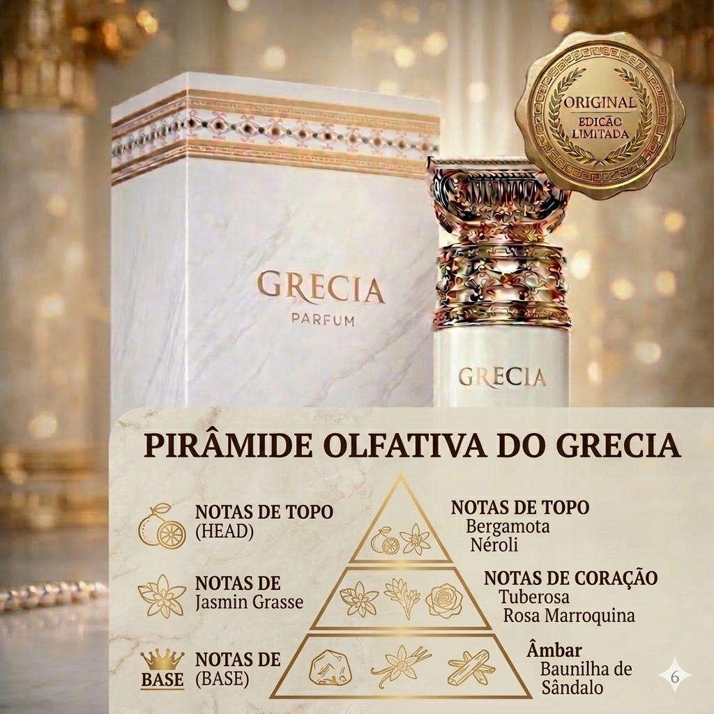 Frasco de perfume Oud de Ouro Grécia – French Avenue Original, com design elegante e rótulo detalhado, refletindo luxo e sofisticação.