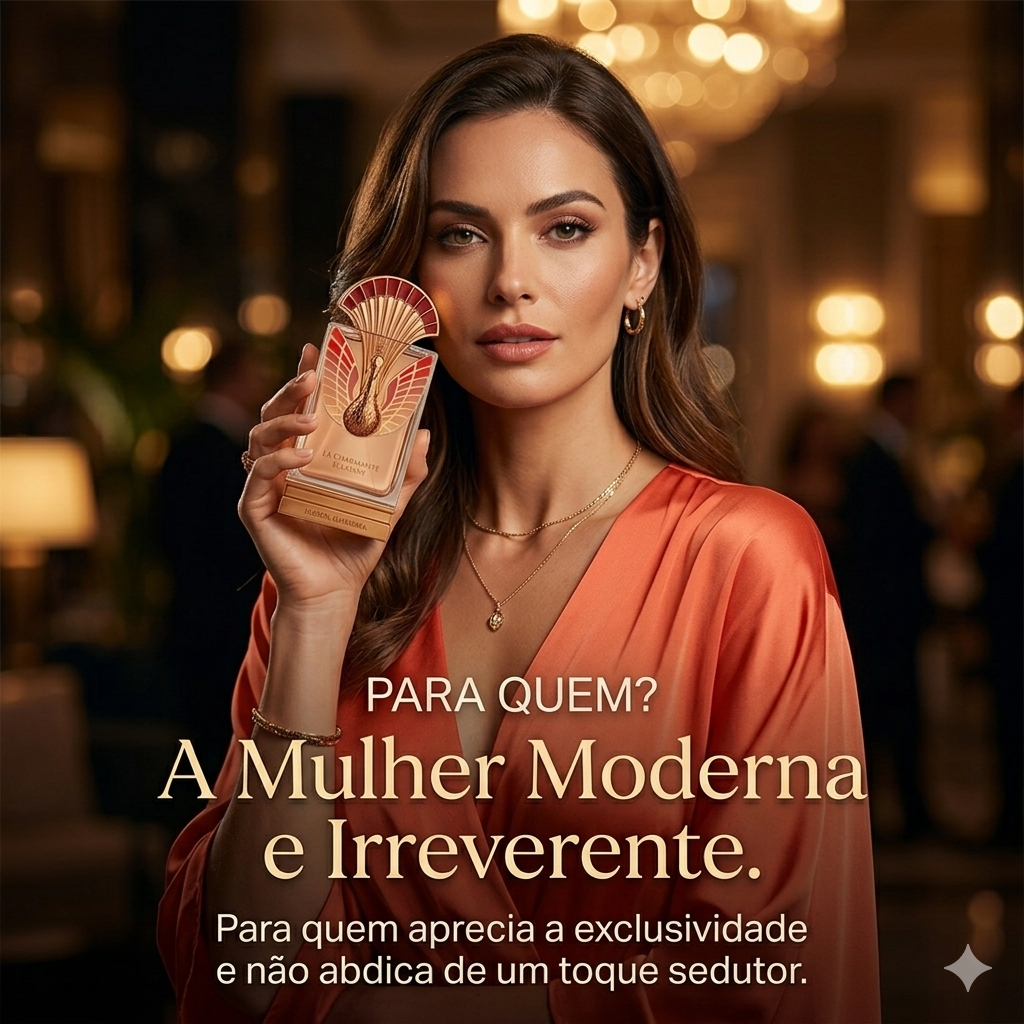 Frasco de Eau de Parfum La Charmante Éclatant da Maison Alhambra, com design elegante e detalhes dourados, para mulheres sofisticadas.